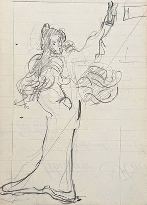 Attributed to Henri de Toulouse-Lautrec (1864–1901). Pencil on paper 
Signed on the reverse 