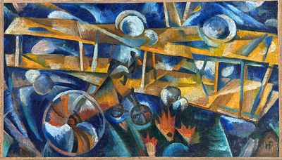 Natalia Goncharova (1881-1962)
Futurist Composition. Oil on canvas 
Signed lower right 