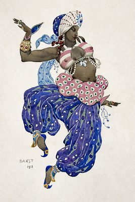 Leon Bakst (1866-1924), 1911, Costume Design for the Ballet “Scheherazade”
. Gouache on paper 