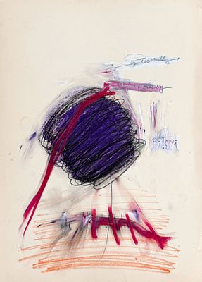 Cy Twombly (1928-2011), Untitled (Octopus), 1987. Mixed media on paper 
1987 
Signed and 