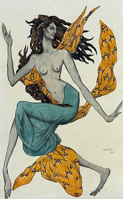 Leon Bakst (1866-1924), Costume Design. Pencil and gouache on paper 
1911 
Signed lower right 