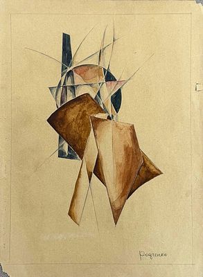 Alexander Rodchenko (1891-1956), Constructivist Composition. Gouache on paper 
Signed lower 