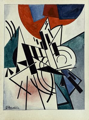 Olga Rozanova (1886-1918), Abstract Composition. Gouache on paper 
Signed lower left 