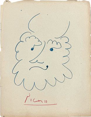 Pablo Picasso (1881-1973), "Drawing". Drawing on paper 
Signed (center bottom) 
Dimensions: 31 x 