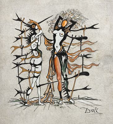 Salvador Dali (1904-1989), "Surreal Composition"
Signed and attributed
. Watercolor and gouache 