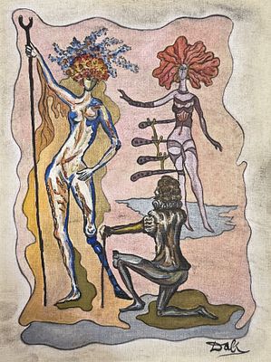 Salvador Dal&iacute; (1904-1989), Surrealist Composition with Figures
Signed and attributed. Watercolor 