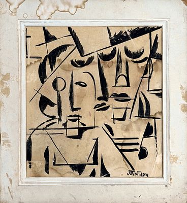 Vladimir Tatlin (1885-1953), Constructivist Composition. ink on paper 
Signed lower right 