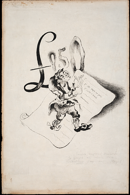 Issachar Ber Ryback (1897–1935), 
Surrealist Composition . Ink on paper 
Signed lower left 