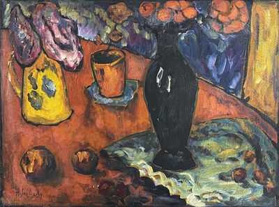 Alexej von Jawlensky (1864–1941), Still Life. Oil on canvas 
Signed lower left 
Dimensions: 80 x 