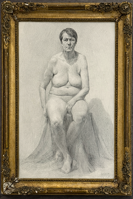 Avigdor Arikha (1929-2010), Seated Female. Pencil on paper 
Signed and dated lower right 