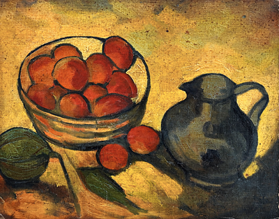 Maurice de Vlaminck (1876-1958 ), Still Life. Oil on cardboard 
Inscribed on the reverse 