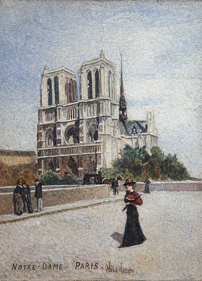 Frederick Childe Hassam(1859-1935), Notre Dame. Oil on canvas 
Signed lower right 
Dimensions: 