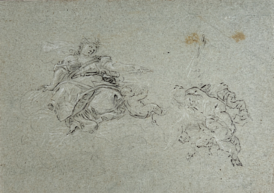 Attributed to Pietro da Cortona (1596-1669), Allegorical Scene with Putti. Pen and ink on paper 