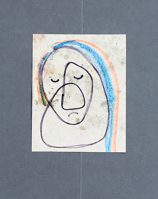 Attributed to Pablo Picasso (1881-1973), Head. Mixed media on paper 
Inscribed on the reverse 
