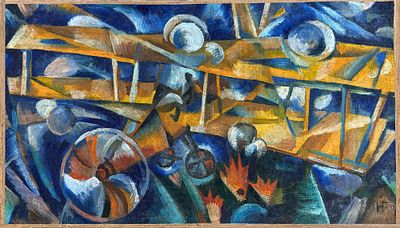 Natalia Goncharova (1881-1962)
Futurist Composition. Oil on canvas 
Signed lower right 