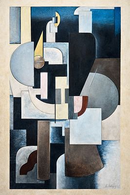 Vladimir Lebedev (1891-1967), Constructivist Composition. Gouache on paper 
Signed lower right 