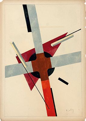 Lazar (El) Lissitzky (1890–1941), Abstract. Gouache and pencil on paper 
Signed (lower right) 