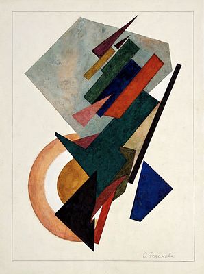 Olga Rozanova (1886-1918), Suprematist Composition. Gouache on paper 
Signed lower right 