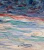Attributed to Andre Drane (1920-1996), Boat on the River at Sunset. Watercolor on paper Image - 2