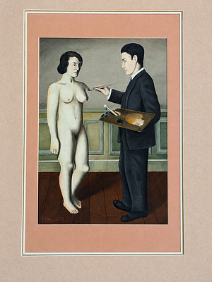 רנה מגריט (1898-1967). גואש על נייר 
חתום בפינה השמאלית התחתונה 
מידות (כולל מסגרת): 56.5 &times; 71 