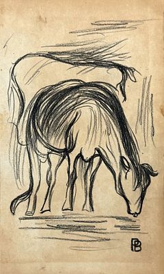 פייר בונאר (1867–1947), מחקר סוס. פחם על נייר 
חתום בפינה הימנית התחתונה 
מידות: 12.5 &times; 21 ס”מ 