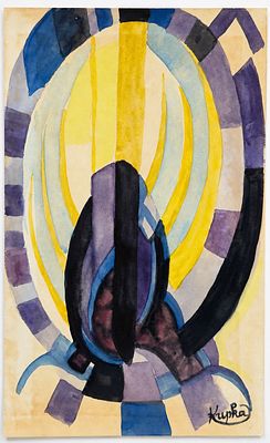 Frantisek Kupka (1871-1957)
Abstract Composition. Watercolor on paper 
Signed lower right 
