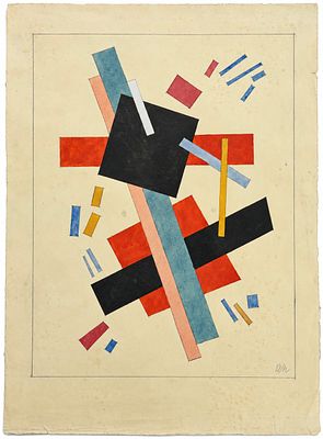 Kazimir Malevich (1879-1935)
Suprematist Composition. Mixed media on paper 
Signed lower right 