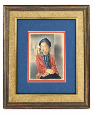Tamara de Lempicka (1898-1980) Portrait of a Seated Woman. Pastel on paper 
Signed lower right 