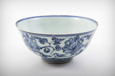 A Chinese Blue and White Ming Dynasty Porcelain Bowl, 16th Century. Date Created 16th 