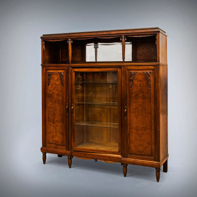 An Early Art Nouveau Walnut Root Buffet Cabinet, Circa 1900. Dimensions Height: 185 cm 