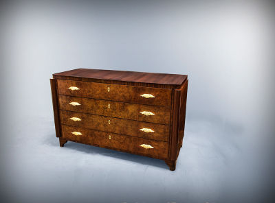 An Art Deco Chest of Drawers, Circa 1930. Dimensions Height: 134 cm, width: 57 cm Details 