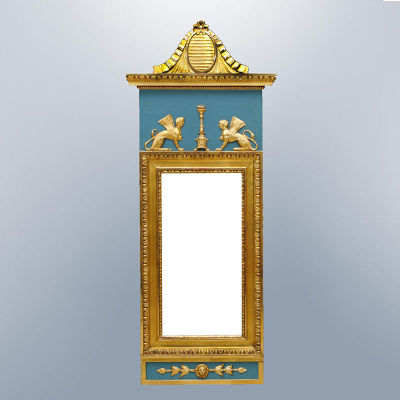 A Rare Gustavian Mirror, Eric Wahlberg, Stockholm, 18th Century. Dimensions Height: 137 cm; 