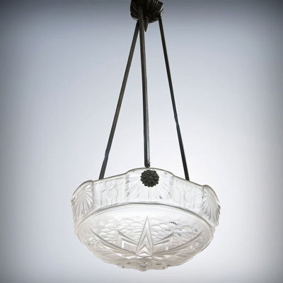 An Art Deco Muller Fr&egrave;res Hanging Lamp, Nancy, 1930's. Dimensions Height: 80 cm; diameter: 35 