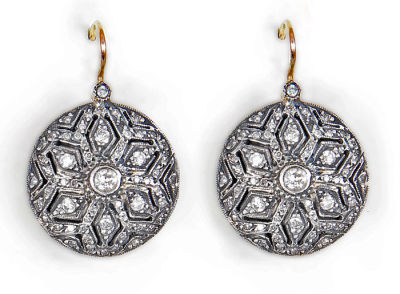 A Pair of Antique Diamond Earrings. Dimensions Total weight: 12 gr. Provenance Estate of 