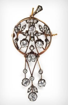 A Diamond Brooch Pendant, Russia, 19th Century. Dimensions Total weight: 10 gr Provenance 