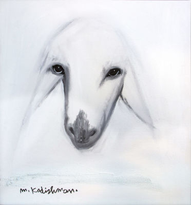 Grey and White 
By Menashe Kadishman 1932 - 2015. Description 
Signed (lower left) and 