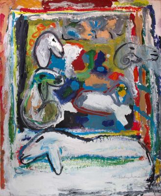 Gazing Sheep 
By Menashe Kadishman 1932 - 2015. Description 
Signed (lower right) Technique
