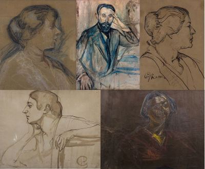 Five Works on Paper 
by Enrico Glicenstein 1870-1942. Provenance Kino Family Details 1. 