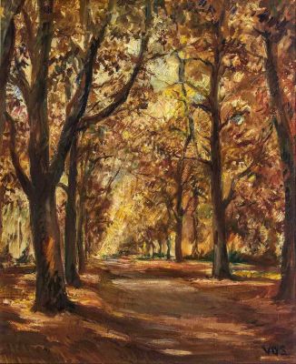 Autumn Landscape 
by Hubert Vos. Description 
Signed (lower right) Technique