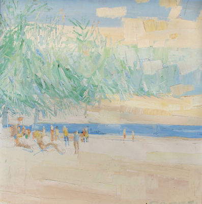 The Seashore 
by W. R Barrel. Description 
Signed (lower right) Technique