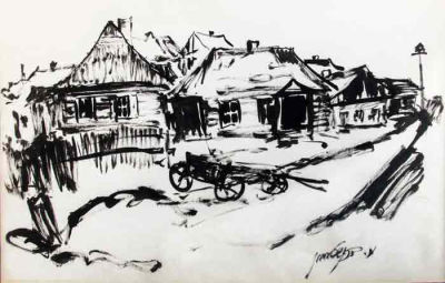 Shtetl 
By Moshe Bernshtein 1920 - 2006. Description 
Signed (lower right) Technique