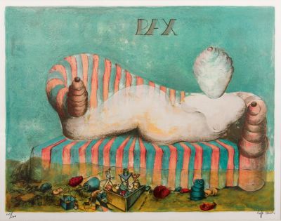 Pax 
by Raffi Kaiser b. 1932. Description 
Signed in pencil (lower right) and numbered 