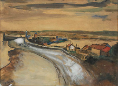 Landscape 
By Isidor Aschheim 1891 - 1968. Description 
Signed and dated 1928 (lower left) 