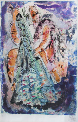 The Fisherman 
By Reuven Rubin 1893 - 1974. Description 
Signed in pencil (lower right) and 