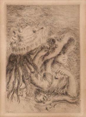 Le chapeau &eacute;pingl&eacute; (The Hat Secured with a Pin) 
By Pierre Auguste Renoir. Descr 
