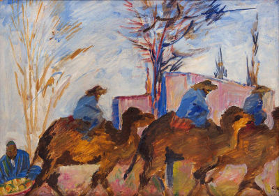 Sarah Shor, Camel Convoy in Samarkand. <span 