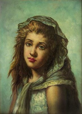 Russian School, Late 19th/Early 20th Century, Portrait of Girl. <span style="font-size:14.0pt; 