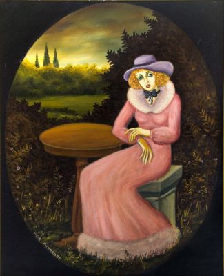 Meir Pichhadze, Landscape with a Girl. <span 