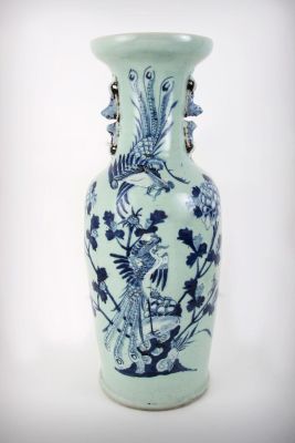 A Large Chinese Blue and White Porcelain Vase, Circa 1900. <span 