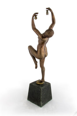 An Art Deco Bronze Sculpture of a Female Dancer, H. Calot, c. 1930. <span 